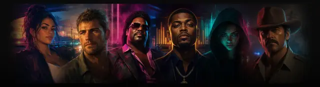Collage of confirmed GTA VI character portraits